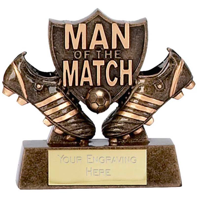 Soccer Man of the Match Award MOTM Shield & Boots Trophy