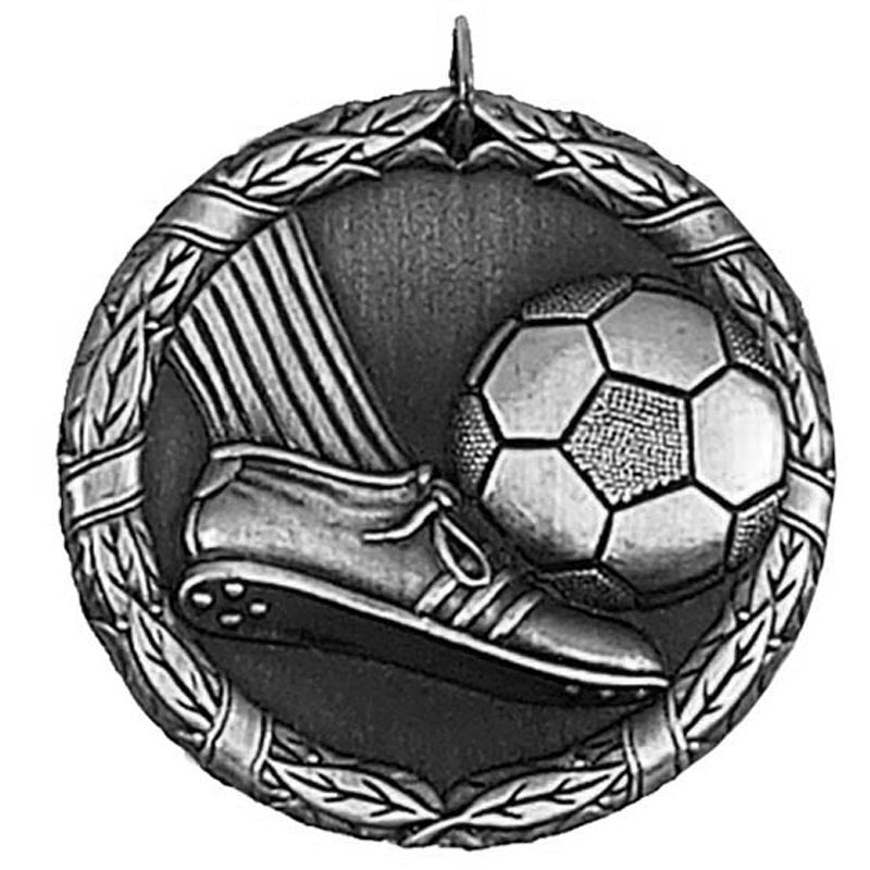 Silver Laurel Soccer Medal 5cm