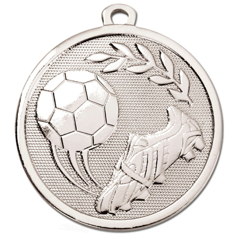 Silver Galaxy Soccer Boot & Ball Medal 4.5cm