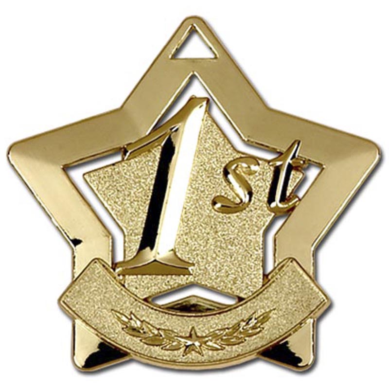Mini Star 1st, 2nd, 3rd Place Award Medal 5.5cm