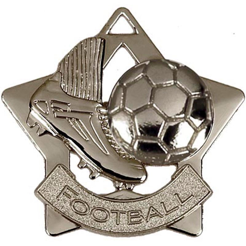 Silver Soccer Mini Star Medal 5.5cm