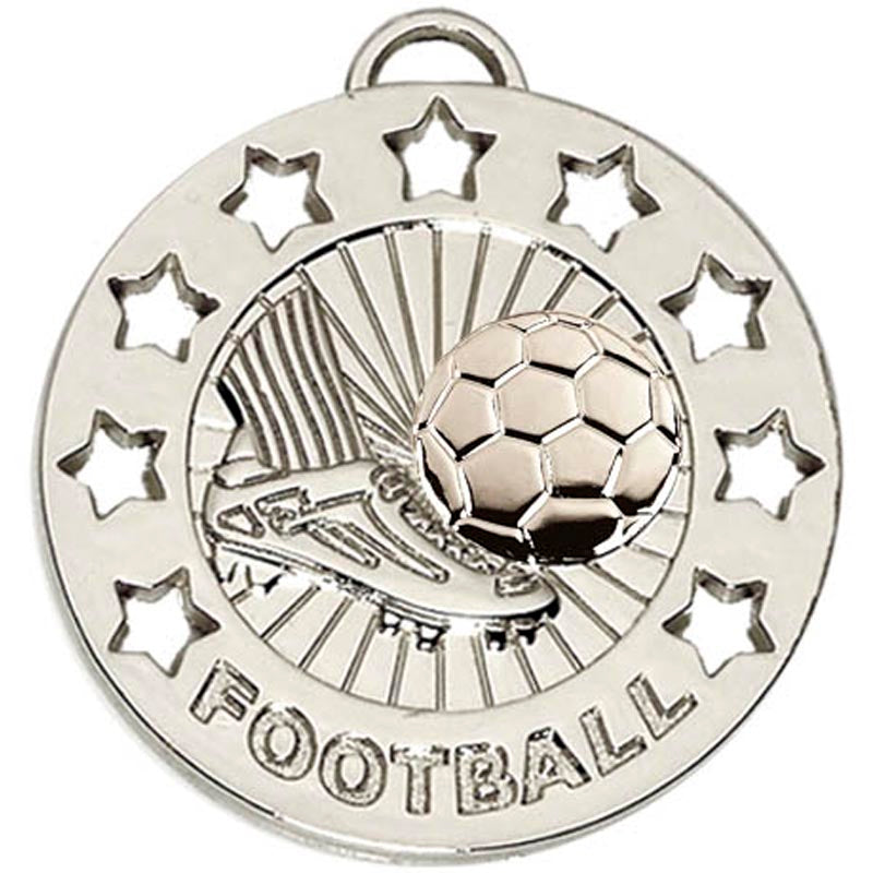Silver Spectrum Soccer Medal 4cm