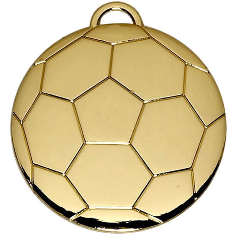 Gold Soccer Pattern Medal 4cm