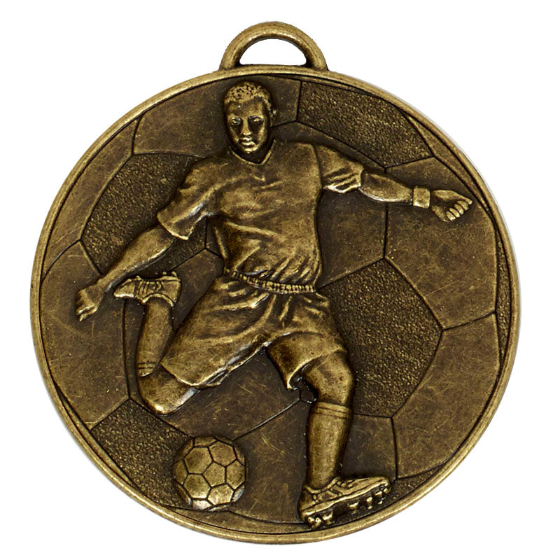 Bronze Helix Soccer Medal 6cm