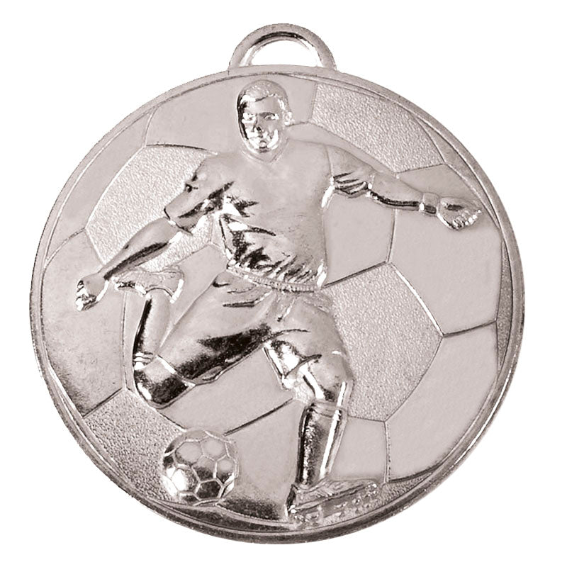 Silver Helix Soccer Medal 6cm