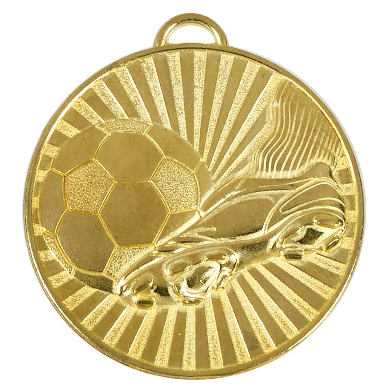 Gold Helix Soccer Boot & Ball Medal 6cm
