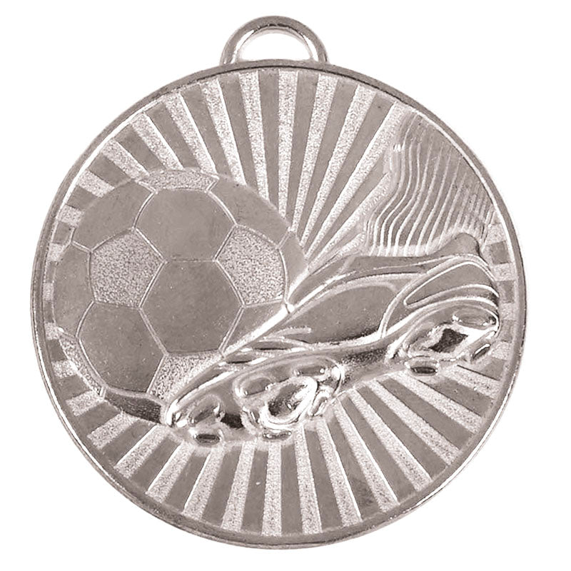 Silver Helix Soocer Boot & Ball Medal 6cm