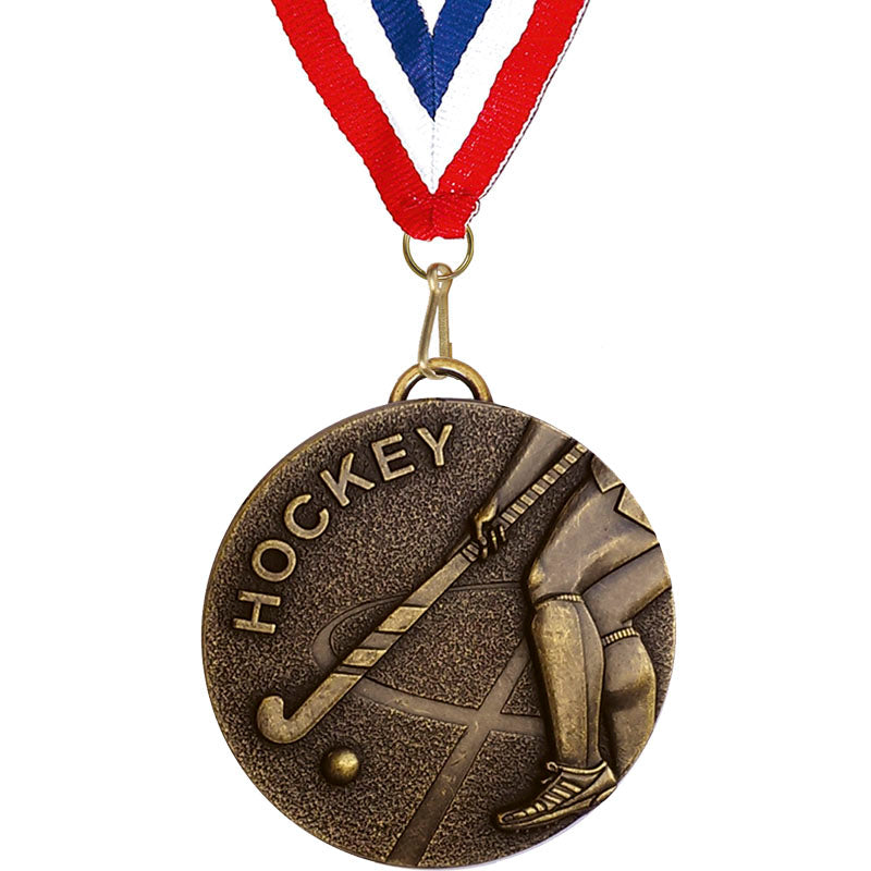 Bronze Target Hockey Medal 5cm