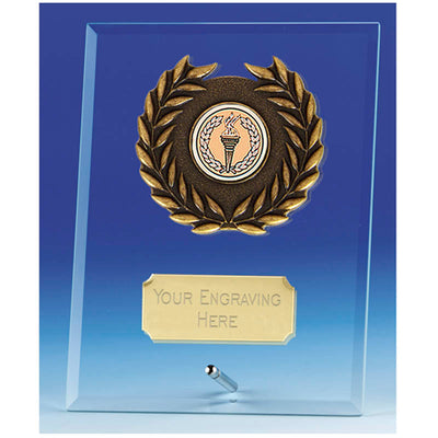 crest jade glass plaque trophy award