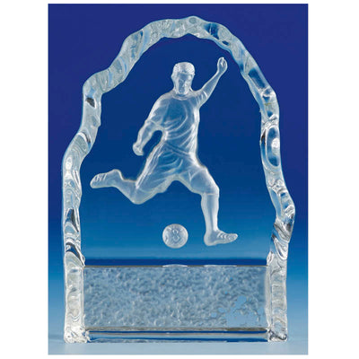 Glass Soccer Player Award Iceberg Echo Award