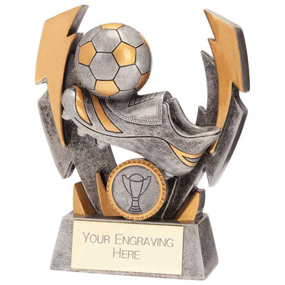 Soccer Trophy Flashbolt Resin Silver Award