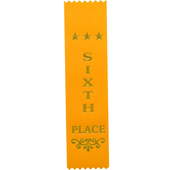 6th Place Competition Ribbon Yellow | North East Trophies