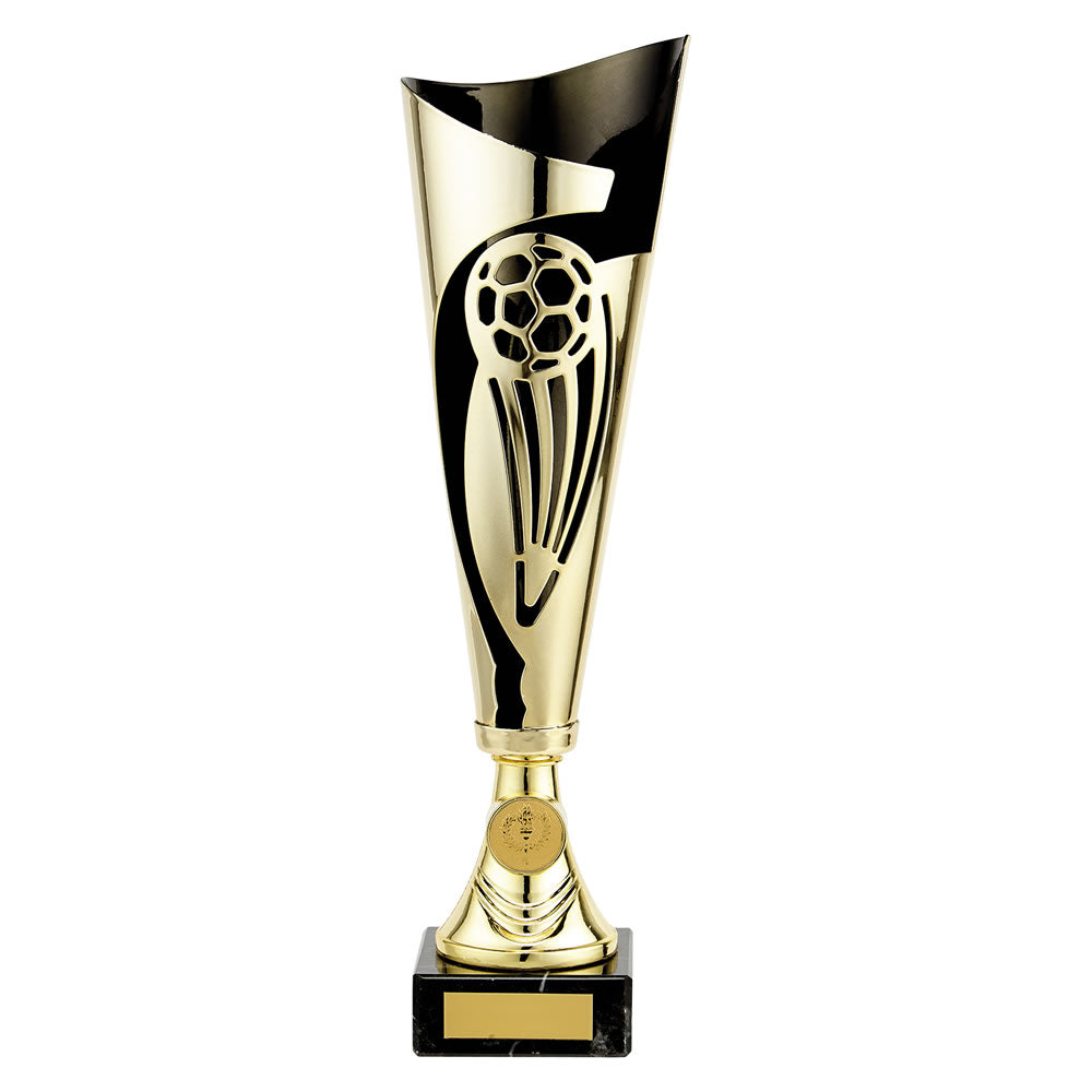 Laser Cut Champions Soccer Trophy Cup In Gold And Black